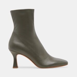 EUC Dolce Vita Olive Green Glamor Heeled Boots with Square Toe